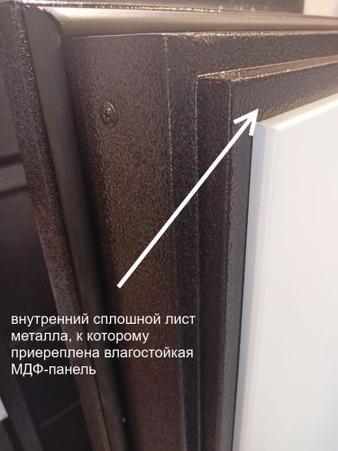 Входная термодверь Snegir PRO Букле коричневый - Бетон известковый S60-L2 с двойным листом металла фото 2